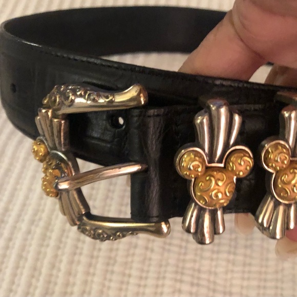Brighton Disney  Mickey Mouse Black Leather Belt - Picture 4 of 8